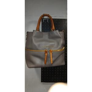 DOONEY & BOURKE DAWSON SATCHEL GRAY SMOOTH LEATHER EXCELLENT CONDITION